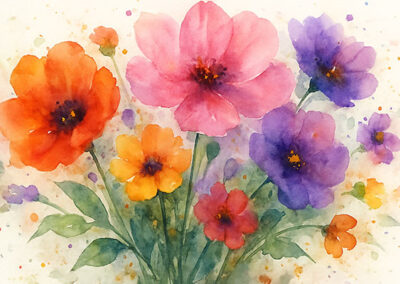 Aquarellmalerei – Blumen in Kreativtechnik