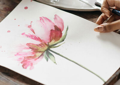 Aquarellmalerei – Blumen in Kreativtechnik